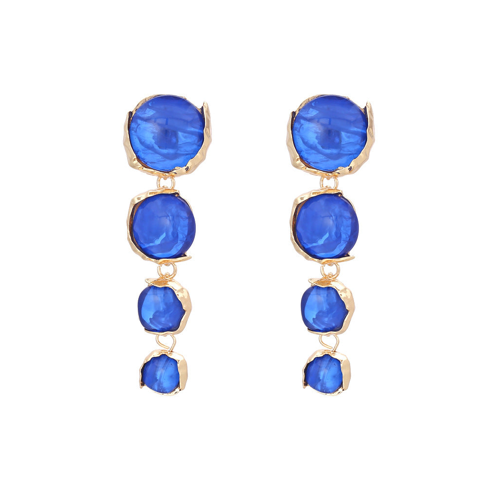 Wholesale Long Round Translucent Resin Earrings